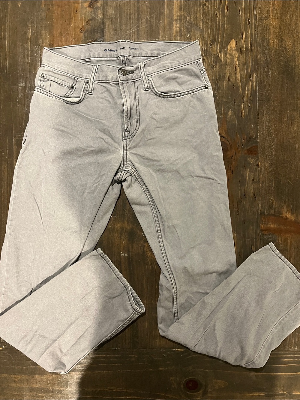 Old Navy Men's Light Gray Slim Straight Jeans